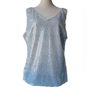NWT Silver Sequin Lined Tank Plus Size 2XL Side Zippers